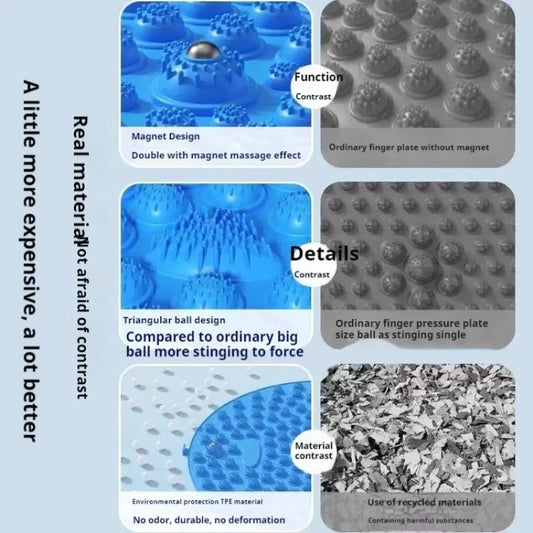 Acupressure Mat for Foot Massage, Foldable Yoga Mat for Living Room and Gym, Round