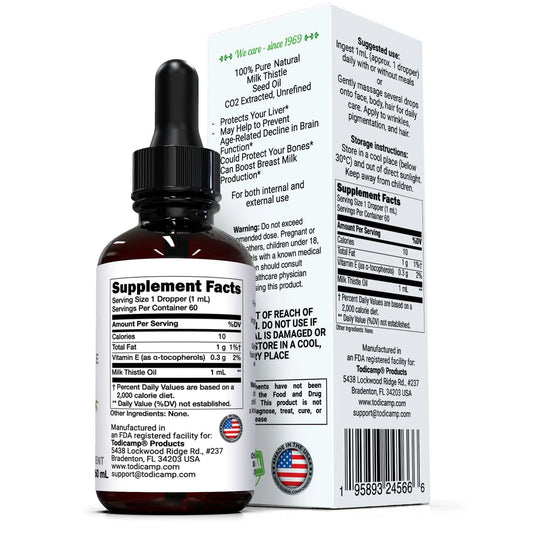 CO2 Extracted Milk Thistle Seed Oil 100% Potent Liver Support Milk Thistle Oil