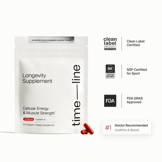 Mitopure Softgels by Timeline | Urolithin A, Clinically Proven Supplement for Healthy Aging, Cellular Renewal & Muscle Strength - 1 Month Supply