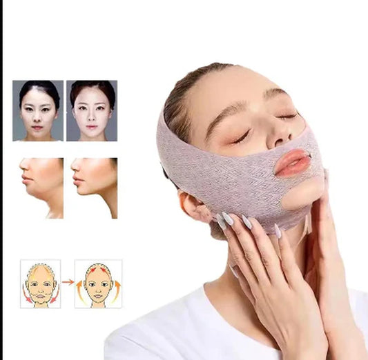 Graphene V-Line Mask Chin up Mask V Shaped Face Mask Chin Strap for Sleeping,Jawline Shaper,Lilac,Small