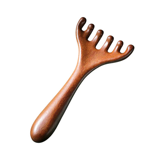 6 Claws Wood Scalp Massager, Sandalwood Gua Sha Comb, Head Scalp Scratcher Massage Tool for Deep Relaxation & Stress Reductio Gifts