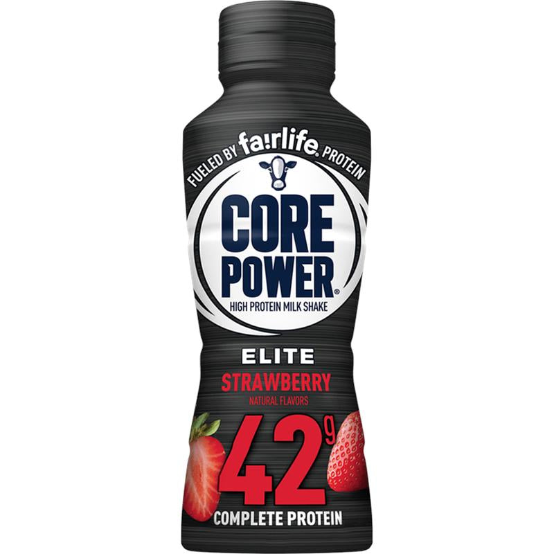 Core Power Elite High Protein, 42G Protein, Milk Shake, Strawberry, 14 Oz (Pack of 12)