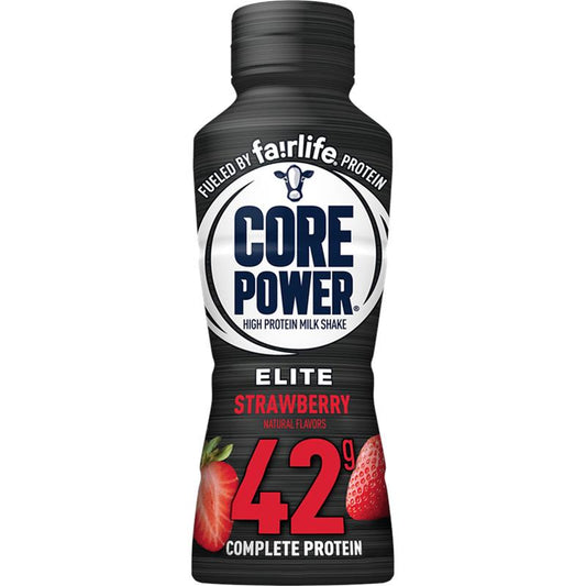 Core Power Elite High Protein, 42G Protein, Milk Shake, Strawberry, 14 Oz (Pack of 12)