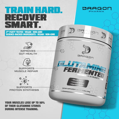 3 Bottles of Dragon Pharma Pre-Workout Essential Bundle: Venom Pre-Workout, Creatine 300G, Glutamine 300G