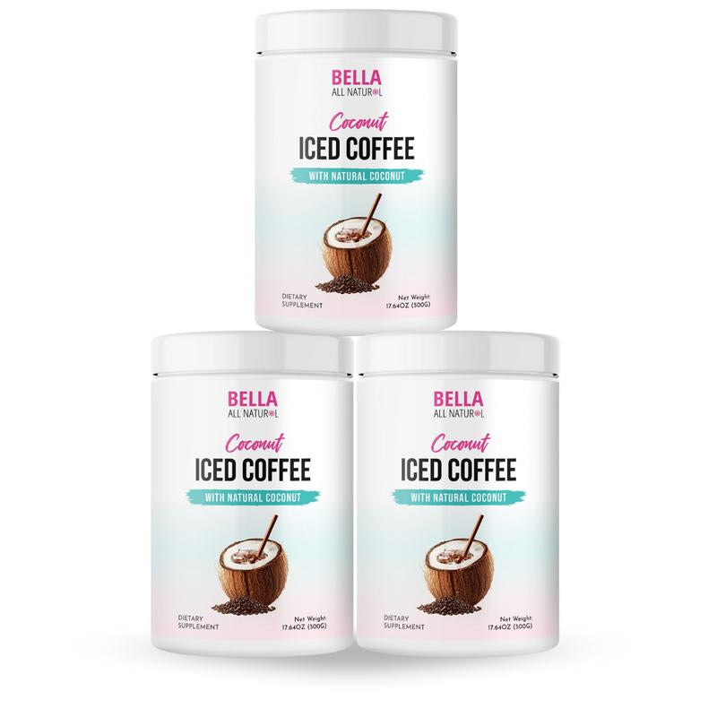 3 Pack Bella All Natural Coconut Iced Coffee - 500G