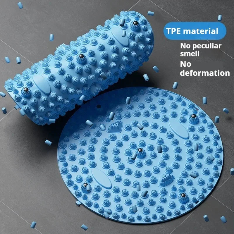 Acupressure Mat for Foot Massage, Foldable Yoga Mat for Living Room and Gym, Round