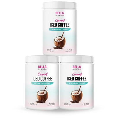 3 Pack Bella All Natural Coconut Iced Coffee - 500G