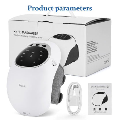 Anyask Knee Massager with Heat Cordless Heating Pad for Knee Pain Relief Vibration Massage Heated Knee Brace Wrap Large LED Screen