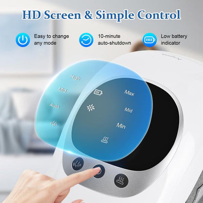 Anyask Knee Massager with Heat Cordless Heating Pad for Knee Pain Relief Vibration Massage Heated Knee Brace Wrap Large LED Screen